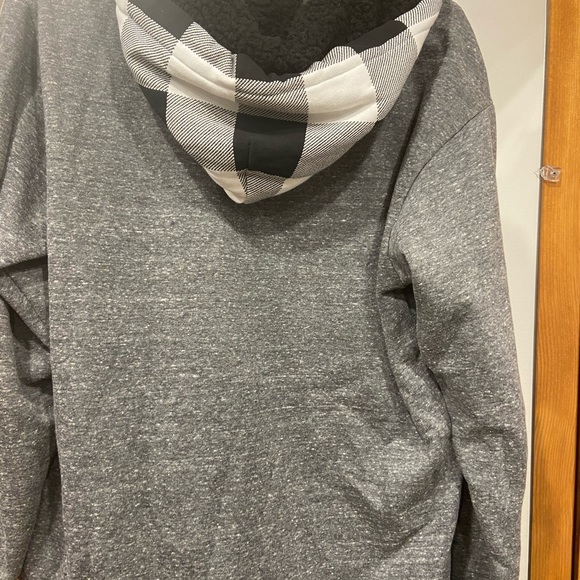 Victoria Secret pink plaid sherpa lined hoodie - Picture 3 of 3